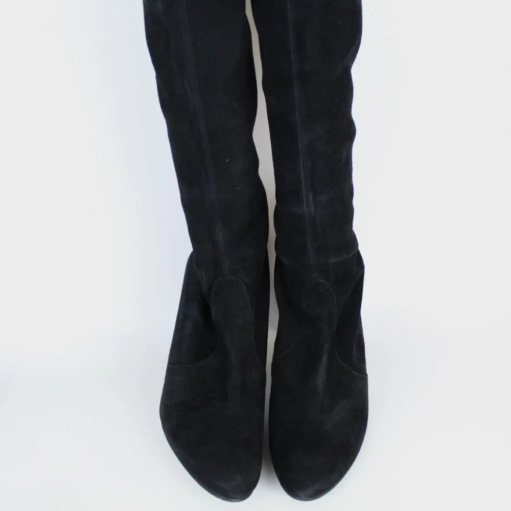 NEW Stuart Weitzman Highland Suede Over-the-knee Boot, Black, US 10.5